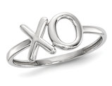 Ladies 14K White Gold Polished X-O Fashion Ring